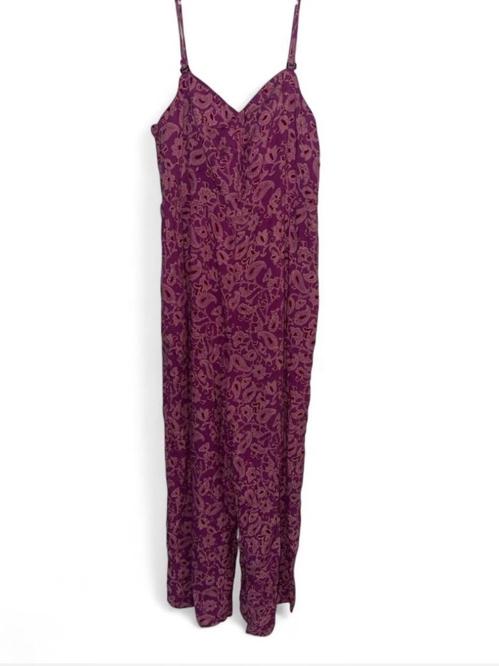 Knox Rose Plum Paisley Strap Jumpsuit